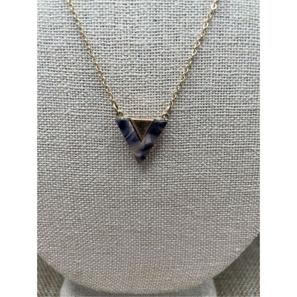 Jane Marie Designer Triangle Shape Multi Color Necklace Gold Tone Chain - Picture 3 of 9